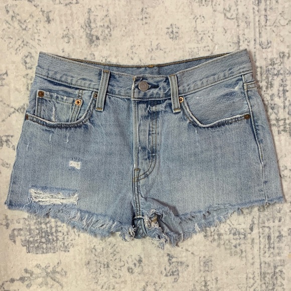 Levi's Pants - Levi's 501 Light Blue Jean Shorts